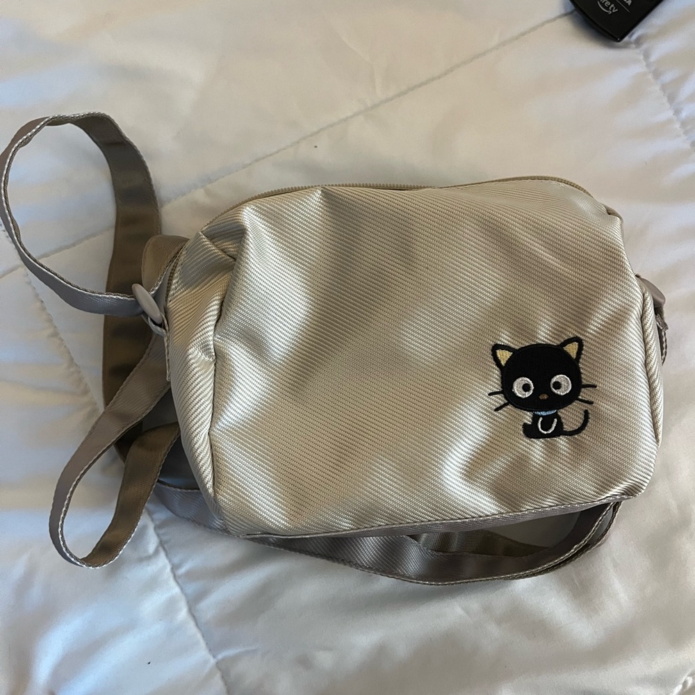 Chococat Sanrio Cream and Black Crossbody Bag
